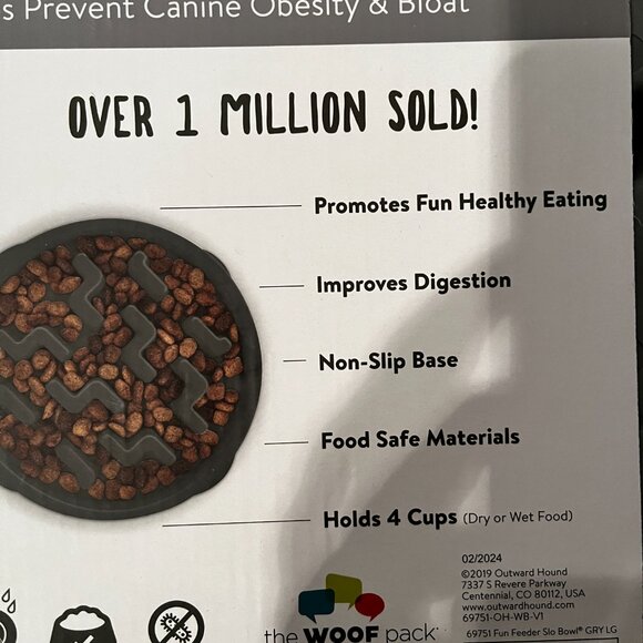 Fun Feeder Slo Bowl - Prevents Canine Obesity & Bloat (large/new) (dog bowl) - Picture 5 of 12